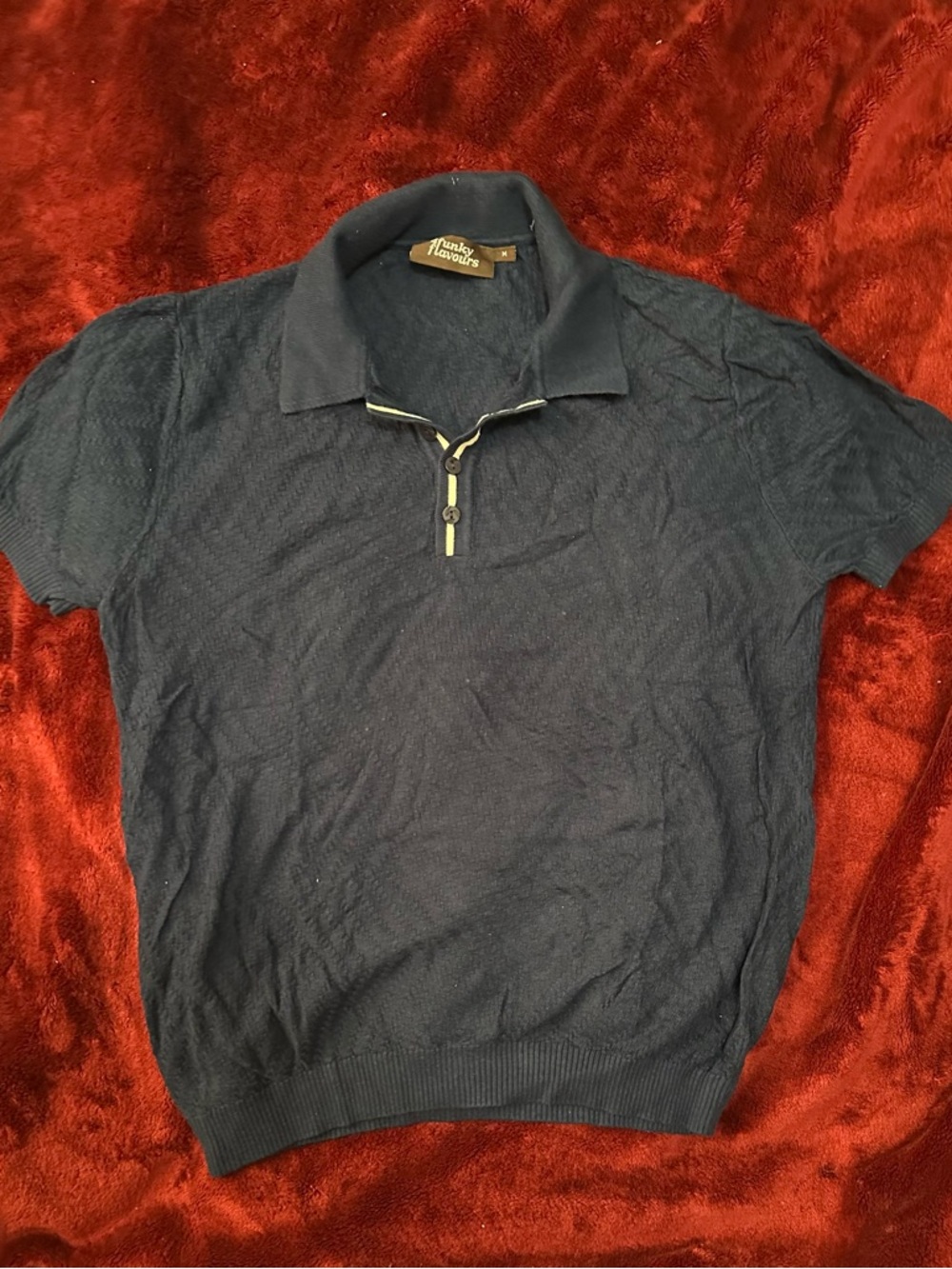 Navy Short Sleeve Knit Polo